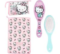 ARTESANÍA CERDÁ Travel Toiletry Bag Hello Kitty - Transparent with Zipper, Comb & Towel, Pink