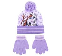 CERDÁ LIFE'S LITTLE MOMENTS 2 Pieces of Frozen II-Girl's Winter Hat and Gloves Set, Purple-Officially Licensed, One Size for Girls, Morado, One Size