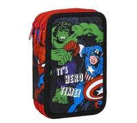 CERDÁ LIFE'S LITTLE MOMENTS Avengers Pencil Case with Accessories - Multicolour - 12.5 x 6.5 x 18.5 cm - Made of Polyester - Triple Compartment with Zip Closure - Original Product Designed in Spain
