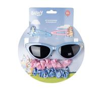 CERDÁ LIFE'S LITTLE MOMENTS Bluey Children's Beauty Set - Blue and Pink - Complete Set - Includes Sunglasses, 2 Hair Ponytails and 2 Hair Clips - Original Product Designed in Spain