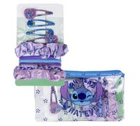 CERDÁ LIFE'S LITTLE MOMENTS, Disney Stitch Pencil Case with Girls Hair Accessories, Perfect as a Stitch Gift for Girls, 4 Hair Clips, 4 Elastic Bands, 2 Scrunchie, 1 Pencil Case, 11 Pieces