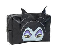 CERDÁ LIFE'S LITTLE MOMENTS -Disney Villainess Travel Toilet Bag - Black - Large Storage Capacity - Zip Closure - Maleficent Print - Original Product