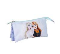 CERDÁ LIFE'S LITTLE MOMENTS Frozen 3 Compartment Pencil Case - Lilac - 11.5 x 2 x 22.5 cm - Zip Closure - Elsa and Anna Print - Original Product Designed in Spain, Lilac, Frozen 3 Compartment Pencil