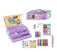 CERDÁ LIFE'S LITTLE MOMENTS Gabby's Dollhouse Colouring Box - Includes Markers, Watercolours and Coloured Pencils - With Sketch Book - Original Product Designed in Spain