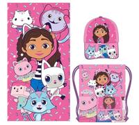 CERDÁ LIFE'S LITTLE MOMENTS Gabby's Dollhouse Towel Set with Bag - Children's Bath Towel & Practical Gym Bag in Cute Design