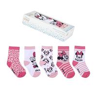 CERDÁ LIFE'S LITTLE MOMENTS Girl's 2200007754_T1718-C81 Pack of 5 Minnie Mouse Cotton Socks Official Disney License, Multicolor, 17-18