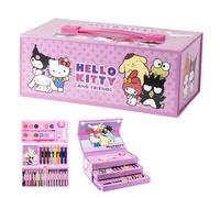 CERDÁ LIFE'S LITTLE MOMENTS Hello Kitty Colouring Art Box for Kids | 52-Piece Portable Art Kit with Markers, Crayons, Colour Pencils & More | Creative Drawing & Coloring Set | Gift for Boys & Girls