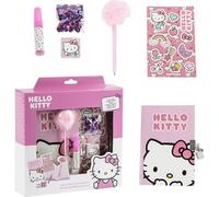 CERDÁ LIFE'S LITTLE MOMENTS Hello Kitty Journal Set - Complete Set with Journal, Fuzzy Pen, Stickers and Stationery Accessories