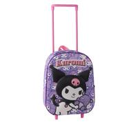 CERDÁ Life's Little Moments Kuromi Trolley Backpack with Wheels | Kuromi Trolley Backpack with Wheels, Extendable Handle, Zipped Compartment and Lilac Design for School and Travel.