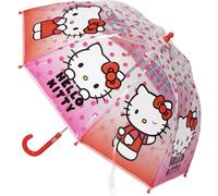 CERDÁ LIFE'S LITTLE MOMENTS Manual Umbrella Poe Bubble Hello Kitty - Children's Umbrella with Clear Dome Design, Strong and Safe, with Hello Kitty Illustrations