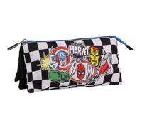 CERDÁ LIFE'S LITTLE MOMENTS Marvel Avengers Checked Superhero Pencil Case for School - Ideal for Boys and Girls - Multipurpose Avengers Pencil Case with Durable Clasp for Pencils and Accessories