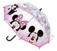 CERDÁ LIFE'S LITTLE MOMENTS Mickey and Minnie Mouse Bubble Umbrella - Pink Printed Design - Manual Opening - Made of 100% POE with Fibreglass Frame - Original Product Designed in Spain