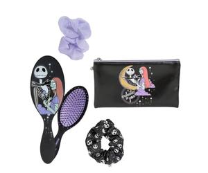 CERDÁ LIFE'S LITTLE MOMENTS -Nightmare Before Christmas Beauty Set - Black - Complete Set - Includes Hairbrush, 2 Hair Pigtails and Pouch - Original Product