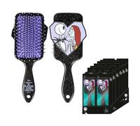 CERDÁ LIFE'S LITTLE MOMENTS -Nightmare Before Christmas Hairbrush - Black - Detangling Brush - Jack and Sally Print Design - Original Product