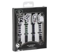 CERDÁ LIFE'S LITTLE MOMENTS Pack of 4 Nightmare Before Christmas Pens - Includes Multiple Designs in White, Green, Purple and Black - Made of Plastic and Rubber - Original Product Designed in Spain