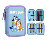 CERDÁ LIFE'S LITTLE MOMENTS Pencil Case with Bluey Accessories with Markers, Pencils and Pens | Complete and Organized Children's School Case, Bluey, 12.5x19.5x4.5 cm, Licence