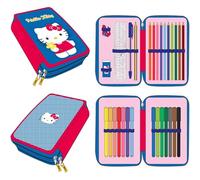 CERDÁ LIFE'S LITTLE MOMENTS Pencil Case with Hello Kitty Accessories with Pencils, Markers and Pens | Triple Children's School Case with Sanrio Design, Hello Kitty, 12.5x19.5x4.5 cm, Licence