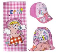 CERDÁ LIFE'S LITTLE MOMENTS Peppa Pig Children's Set - Pink Colour - Includes Cloth Bag, Towel and Cap - Peppa Pig Print - Ideal for Summer - Original Product Designed in Spain