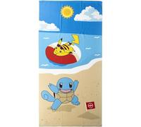 CERDÁ LIFE'S LITTLE MOMENTS Pokémon Children's Towel - Blue and Brown - 70x140 cm - Made with 100% Polyester 240 gsm - Small Towel - Pikachu and Squirtle Print - Original Product Designed in Spain