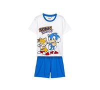 CERDÁ LIFE'S LITTLE MOMENTS Sonic Boys' Summer Pyjamas - White and Blue - Size 6 Years - Short Pyjamas Made of 100% Cotton - Sonic Print - Original Product Designed in Spain