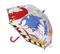 CERDÁ LIFE'S LITTLE MOMENTS Sonic Kids' Manual Umbrella - Transparent with Printed Design of Sonic - Manual Opening - Made of 100% POE with Fibreglass Frame - Original Product Designed in Spain
