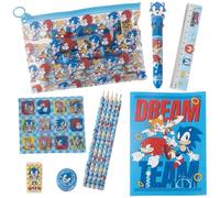 CERDÁ LIFE'S LITTLE MOMENTS Sonic Stationery Set with Pencils, Eraser, Ruler, Sharpener, Notepad and Pencil Case for School