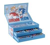 CERDÁ LIFE'S LITTLE MOMENTS Sonic The Hedgehog Colouring Briefcase Set with Travel Friendly Handle for Art on The go
