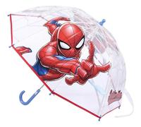 CERDÁ LIFE'S LITTLE MOMENTS - Spiderman Children's Transparent Umbrella - Manual Opening with Anti-Wind Mechanism and Protection on Rods for Extra Safety - Official Marvel License, red