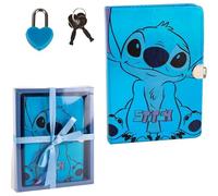 CERDÁ LIFE'S LITTLE MOMENTS Stitch Secret Diary - Hard Cover - Stitch Design on Front - Blue - Includes Padlock - Comes in Gift Box - Original Product Designed in Spain