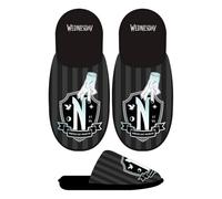 CERDÁ LIFE'S LITTLE MOMENTS Unisex Zapatillas de Casa Abierta Wednesday Slipper, Black/White, 5 UK