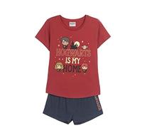 CERDÁ Life's Little Moments Women's Harry Potter 100% Cotton 2-Piece [T-Shirt + Trousers Pyjamas ] -Official Licensed Warner Bros, red Dark, Standard