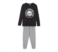 CERDÁ LIFE'S LITTLE MOMENTS Women's Pyjama Femme d'Hiver de Snoopy 100% Coton avec T-shirt à Manches Longues et Pantalon Long - Licence Officielle Peanuts Pajama Set, Gris, S