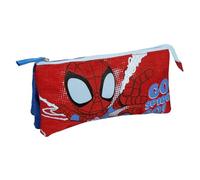 Cerda Marvel Spiderman Triple Compartment School Pencil Case with Zip Closure for Kids