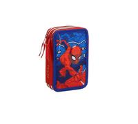 CERDÁ Pencil Case Giotto Spiderman - Triple case with markers, pens & pencils, 12.5x6.5x19.5 cm