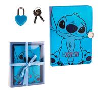 CERDÁ LIFE'S LITTLE MOMENTS Stitch Secret Diary - Hard Cover - Stitch Design on Front - Blue - Includes Padlock - Comes in Gift Box - Original Product Designed in Spain