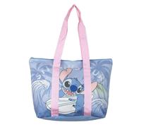 CERDÁ LIFE'S LITTLE MOMENTS Stitch Beach Bag - Blue Colour - 47x33x15cm - Made in Polyester - Fabric Bag with Zipper - Spacious Main Compartment - Original Product Designed in Spain