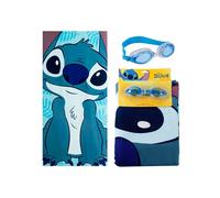 CERDÁ Life'S Little Moments Lilo & Stitch Microfiber Polyester Quick Dry Bath Beach Swimming Towel and Goggles Set