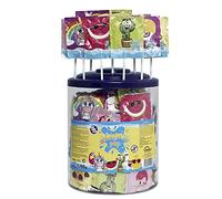 Cerdan Summer Pop Pyjamas, Round Caramel with Stick, Mixed Flavours: Tutti Frutti, Anas, Yoour, Strawberry, Mojito, Sandia and Pomegranate, 14g Jar, Mixed Fruits, 100 Count