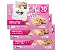 Cereal Bar Bundle with Skinny Crunch Light Raspberry & White Chocolate Bars Low Calorie 95g 3 Pack (5 bars per pack) + Brightdale Kitchen Booklet