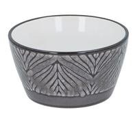 Cereal Bowls 260ml Stoneware Deep Soup Bowl Serving Crock for Breakfast Oatmeal Porridge Pasta Salad Stew Noodle Rice Bowls Kitchen, Microwave & Dishwasher Safe, Tribal (Grey (Leaf Vein))