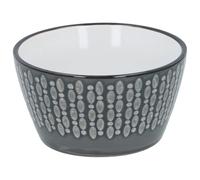 Cereal Bowls 260ml Stoneware Deep Soup Bowl Serving Crock for Breakfast Oatmeal Porridge Pasta Salad Stew Noodle Rice Bowls Kitchen, Microwave & Dishwasher Safe, Tribal (Dark Grey (Pebble))