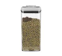 Cereal Container - 4.53x4.53x2.8 Inches Kitchen Storage Jar for Rice, Pet Food, Dried Fruits, Snacks, and Loose Tea, Clear Airtight Stackable Pantry Organizer with Sealed Lid, Food Grade Jars for