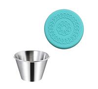 Cereal Container Set Dressing Containers Small Condiment Containers with Lids Stainless Steel Condiment Cup Dipping Cups Container for Lunch Bento (Mint Green,One Size)