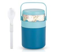 Cereal Cup to Go 570 ml + 160 ml, Yoghurt Cup to Go with Spoon, Leak-Proof Cereal Cup to Go with Handle, Yoghurt to Go Cup for Cereal & Yoghurt & Cornflakes, Breakfast Box Lunch Pot Cereal Bowl
