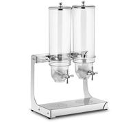 Royal Catering Double Cereal Dispenser Breakfast Cereals Cornflakes Granola Dry Goods 2 x 3.5L RCCS-3.5LSS2 (Plastic, Stainless Steel, Max. Cereal Bowl Height 13cm)
