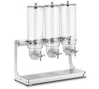 Cereal Dispenser 3 x 3.5 L 3 Containers - Cereal Dispensers by Royal Catering Silver