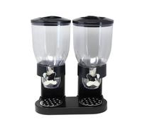 Cereal Dispenser Double Black Plastic Dry Food Container Food Storage 3.5L Each