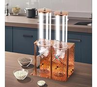 Cereal Dispenser, Double Head Grain Dispenser for Kitchen and Pantry, 7L Food Storage Container with Stainless Steel Base