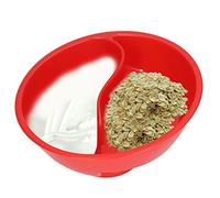 Cereal Divided Bowl Anti Soggy Cereal Bowl Stackable Separated Snack Bowl for Salad Sauces Nuts Sprinkles Dips Soup Croutons Fries Red