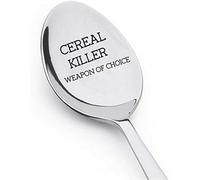 Cereal Killer Spoon - Engraved "Weapon of Choice" Funny Spoon - Breakfast Gift for Men, Women, Friends - Unique Joke Gift for Christmas or Birthday